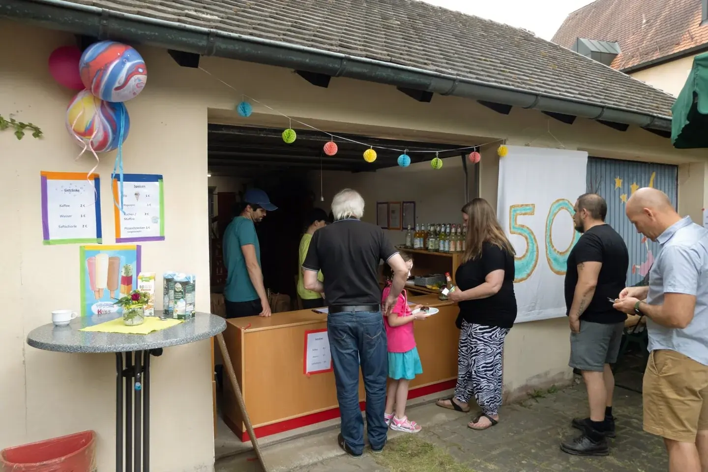Verkaufsstand beim Sommerfest